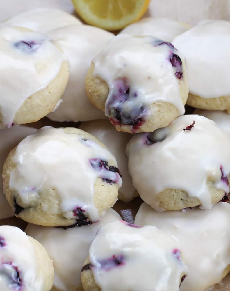 Soft Lemon & Blueberry Explosion Cookies - easy spring desserts