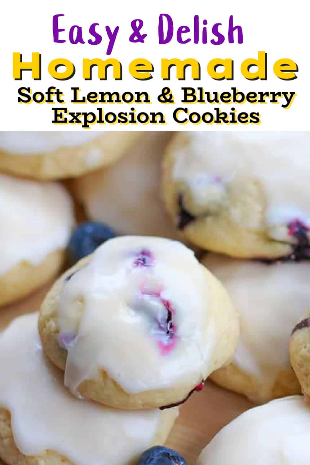 Soft Lemon & Blueberry Explosion Cookies