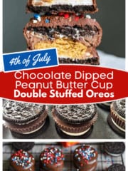 Chocolate Dipped Peanut Butter Cup Double Stuffed Oreos