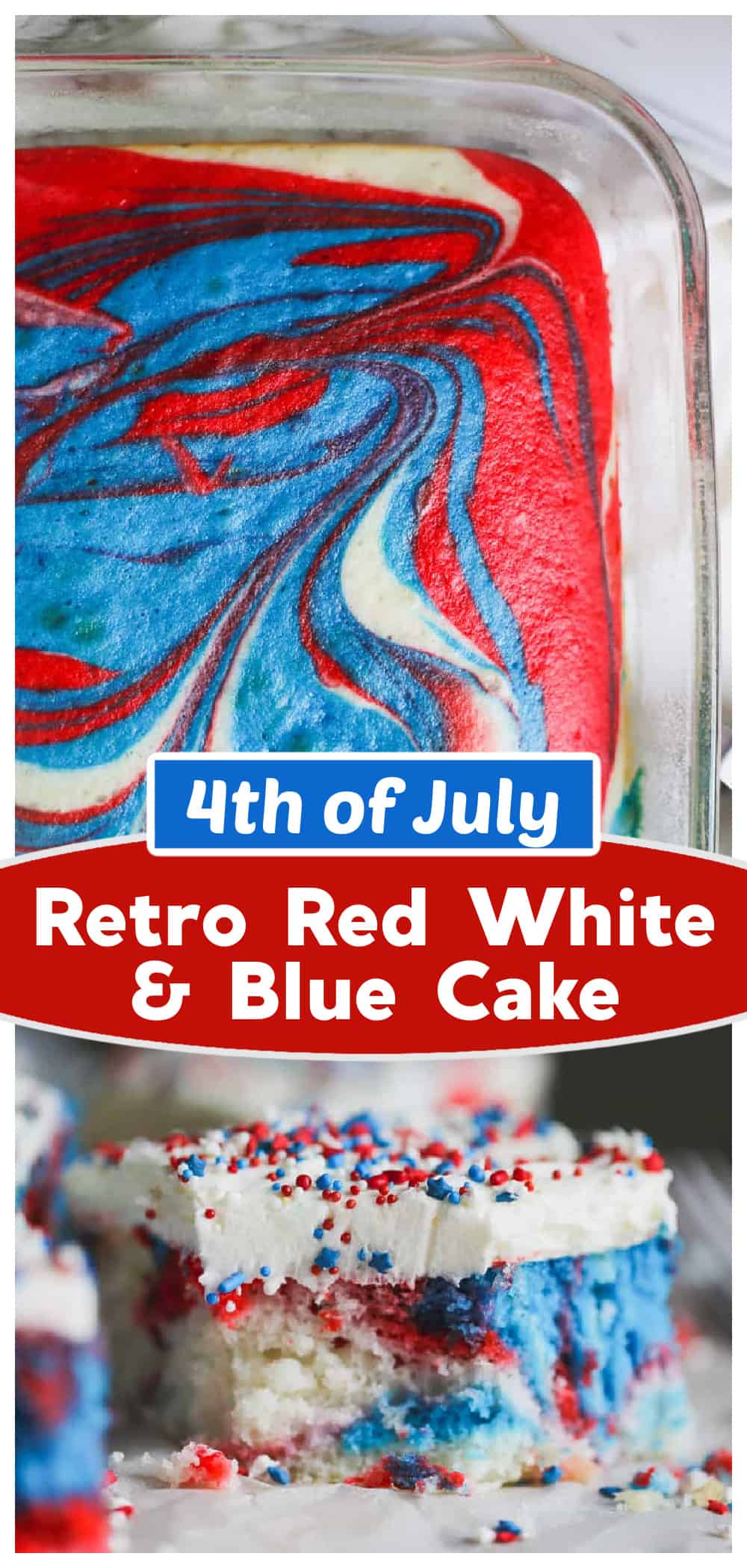 Retro Red White and Blue Cake