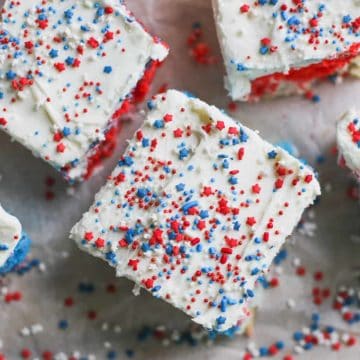 Retro Red White and Blue Explosion Cake