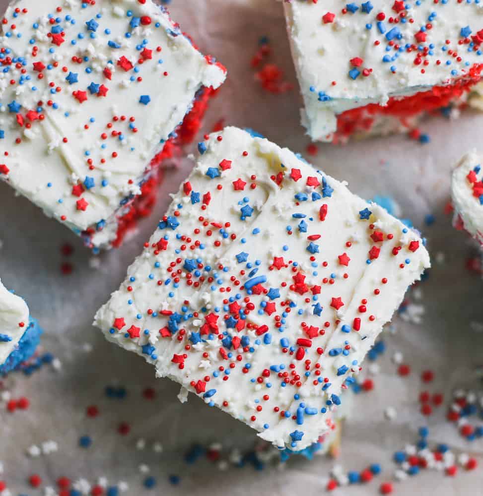 tie dye  Retro Red White and Blue Cake recipe 4th of July patriotic