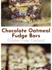 Chocolate Oatmeal Fudge Bars (Gluten Free Option)