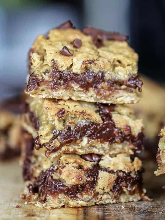 Chocolate Oatmeal Fudge Bars (Gluten Free Option)