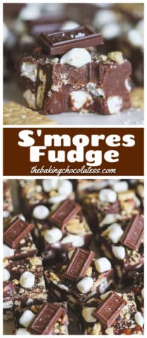 Easy S'mores Fudge fudge with s'mores recipe marshmallow graham s'more fudge