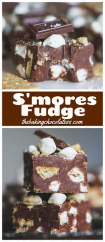 Easy S'mores Fudge fudge with s'mores recipe marshmallow graham s'more fudge