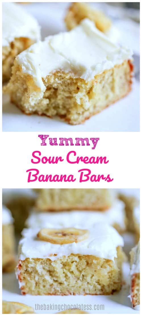 Yummy Sour Cream Banana Bars