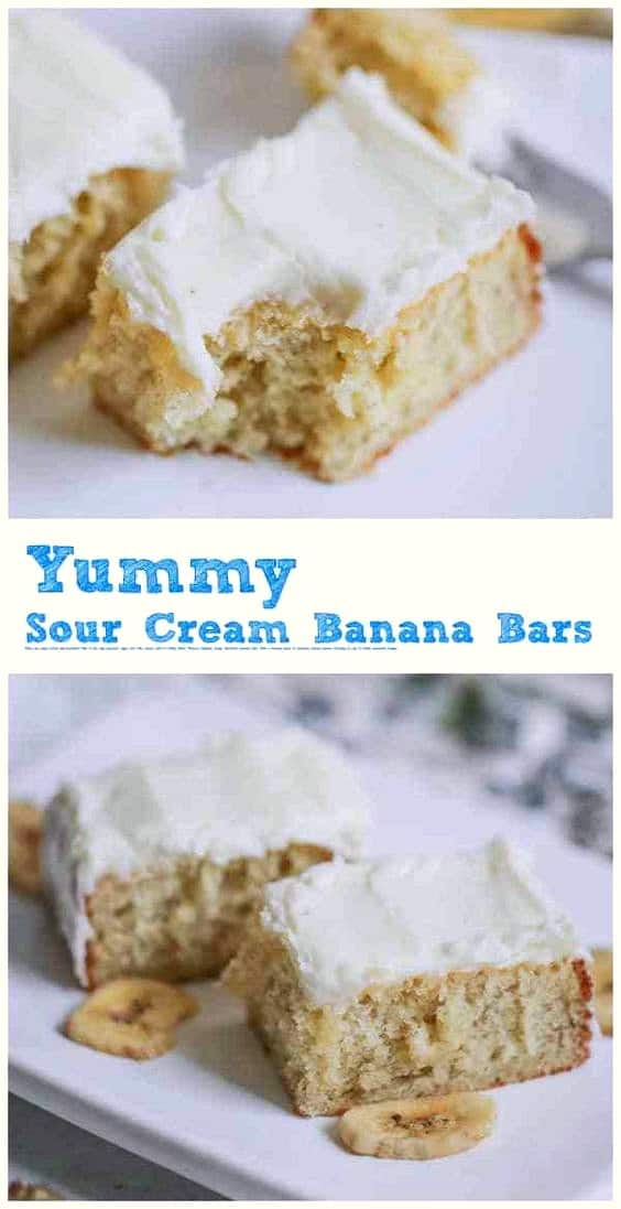 Yummy Sour Cream Banana Bars