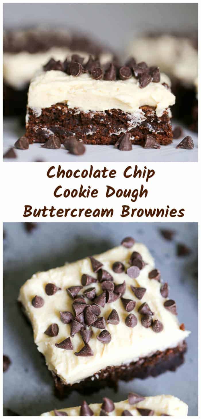 Chocolate Chip Cookie Dough Buttercream Brownies