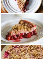 Red Tart Cherry Crumble Pie