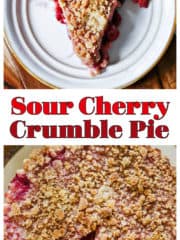 Red Tart Cherry Crumble Pie