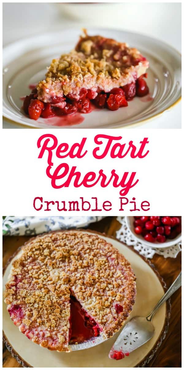 Red Tart Cherry Crumble Pie
