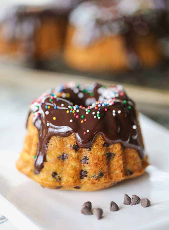 Chocolate Chip Mini Bundt Cakes - The Baking ChocolaTess