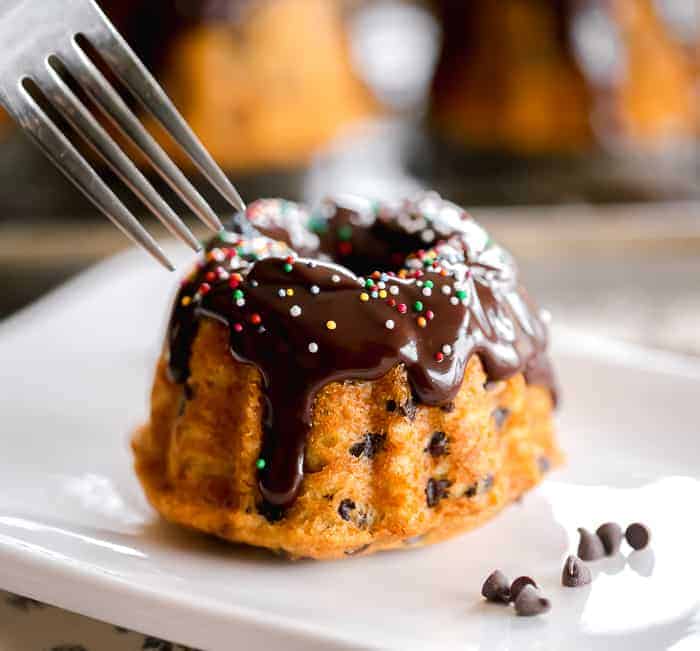 Chocolate Chip Mini Bundt Cakes