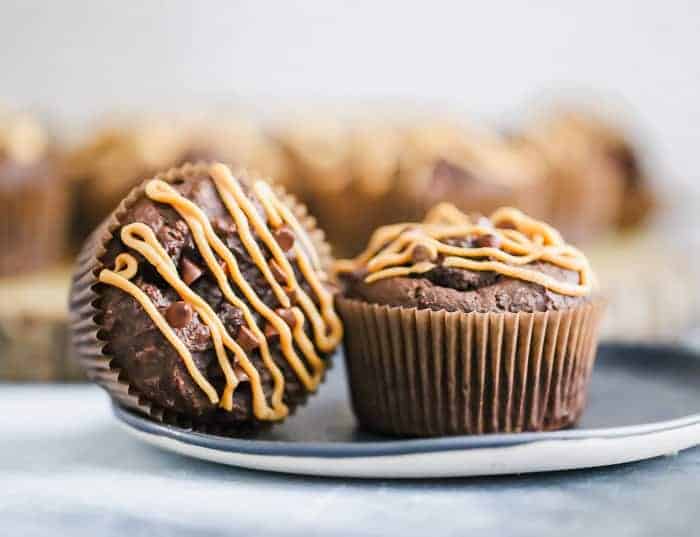 healthy peanut butter chocolate muffins