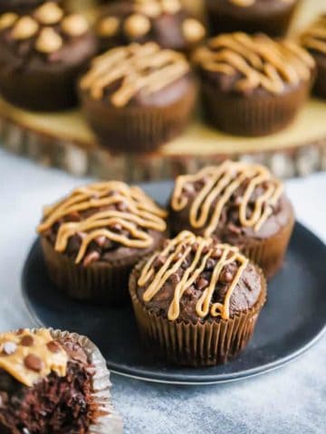 Healthy Chocolate Peanut Butter Muffins