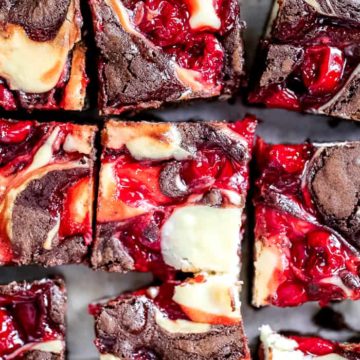 OMG! Heavenly Cherry Cheesecake Swirl Brownies