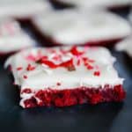 Cream Cheese Frosted Red Velvet Cookie Bars