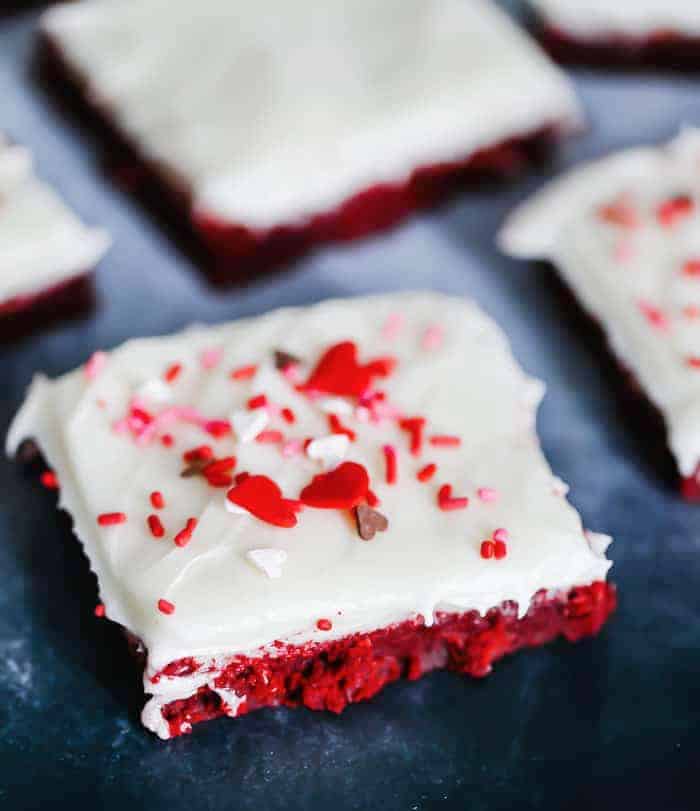 Red Velvet Cookie Bars