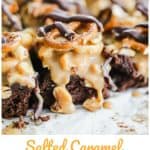 Salted Caramel Pretzel & Peanut Dark Chocolate Brownies