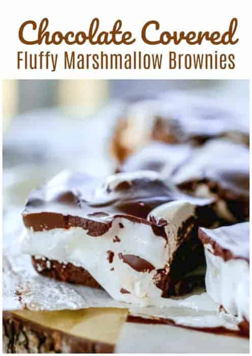 Chocolate Covered Fluffy Marshmallow Brownies