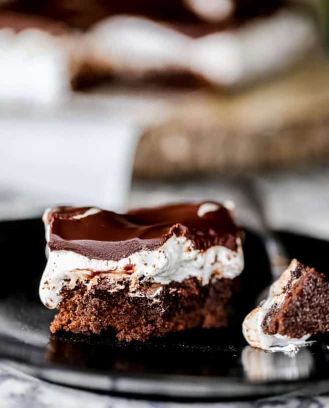 Chocolate Covered Fluffy Marshmallow Brownies