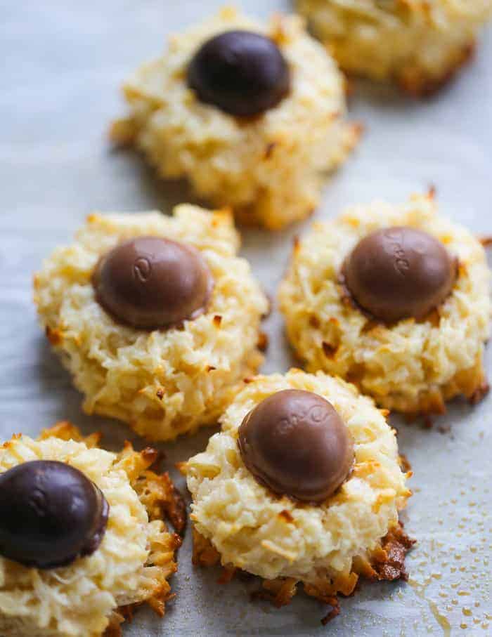 coconut macaroon cookies with dove easter eggs