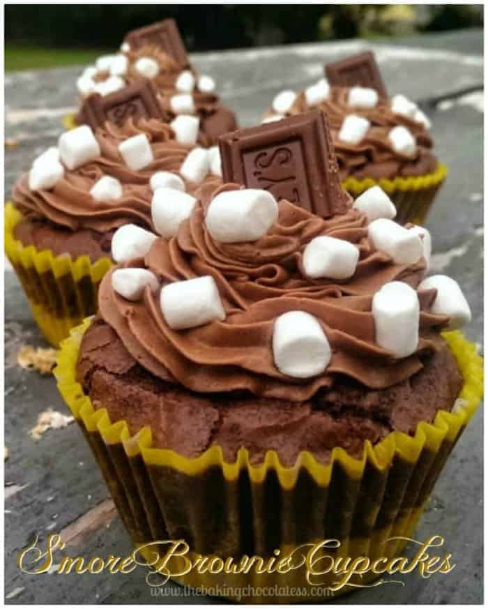 Chocolate S’more Brownie Cupcakes