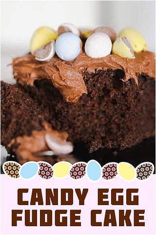 Chocolate Candy Egg Fudge Cake