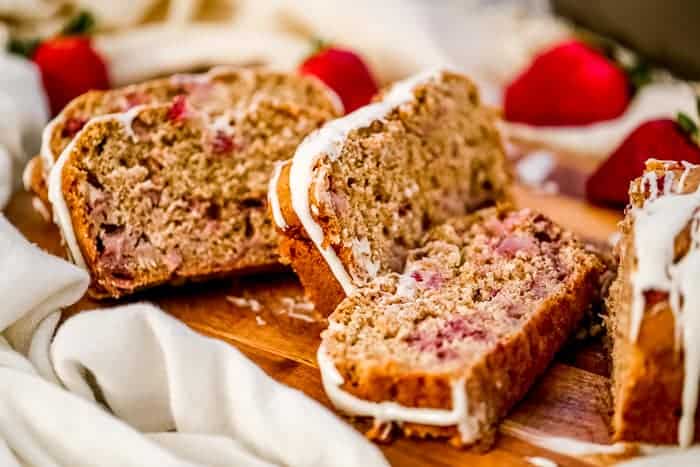 Farmhouse quick bread with strawberries