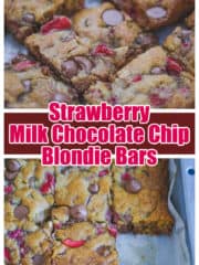 Strawberry Milk Chocolate Chip Blondie Bars