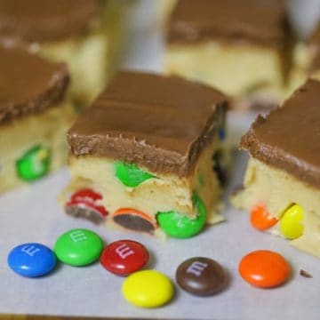 M&M Cookie Dough Bars (No-Bake)