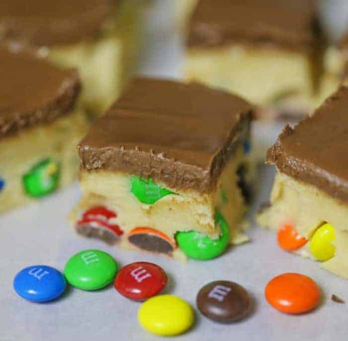 M&M Cookie Dough Bars (No-Bake)