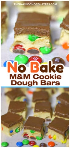 M&M Cookie Dough Bars - No Bake