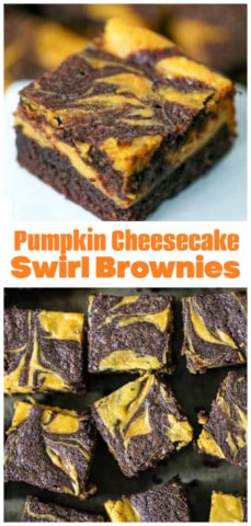 Pumpkin Cheesecake Swirl Brownies
