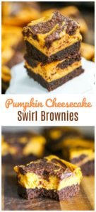 Pumpkin Cheesecake Swirl Brownies