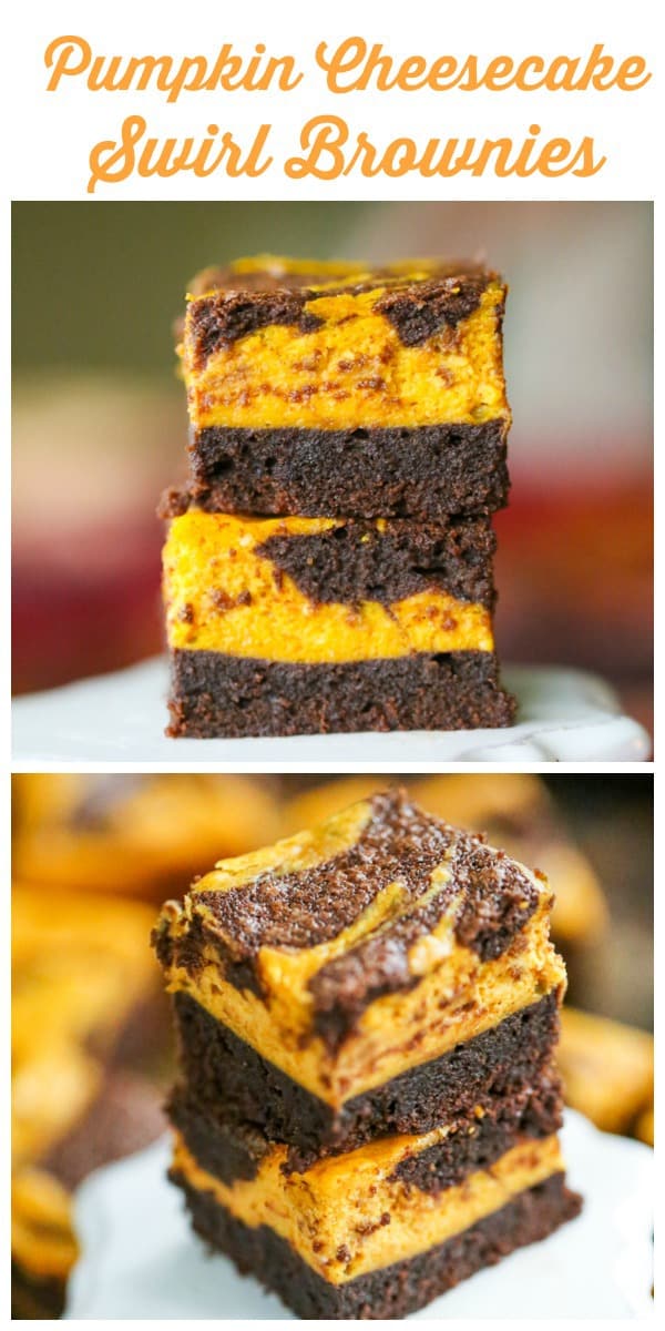 Pumpkin Cheesecake Swirl Brownies