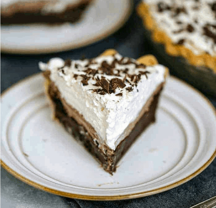 Ultimate Triple Layer Chocolate Brownie Mousse Cream Pie