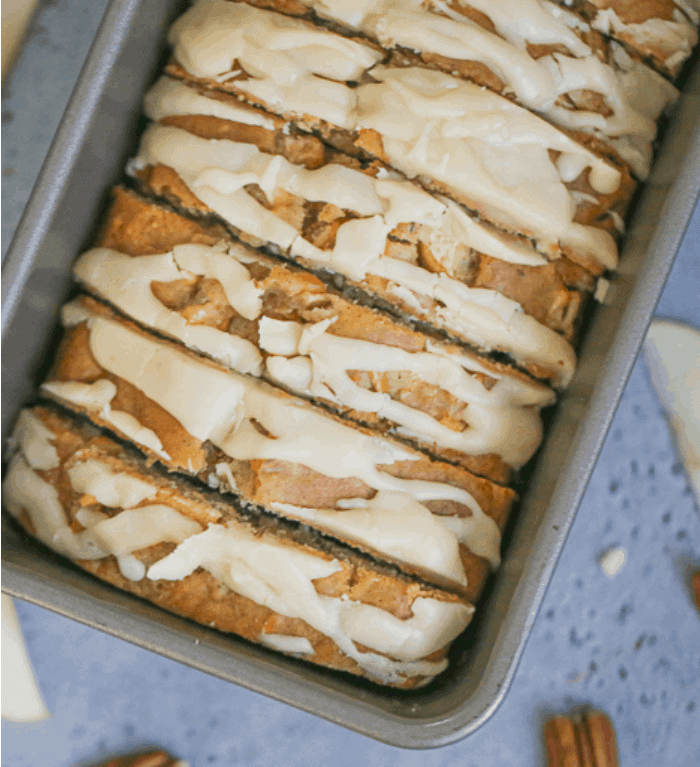Maple Apple Pecan Bread with Maple Glaze