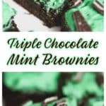 Triple Chocolate Mint Brownies with White Chocolate Buttercream Frosting
