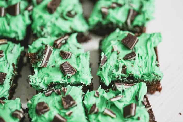 andes Chocolate Mint Brownies with white chocolate frosting recipe