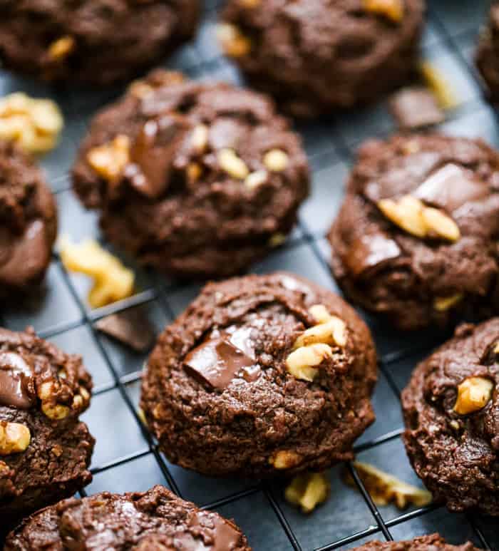 Brownie Walnut Chocolate Chunk Cookies recipe healthy vegan gluten free 