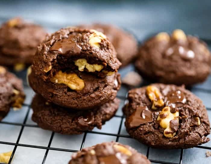 Brownie Walnut Chocolate Chunk Cookies recipe healthy vegan gluten free 