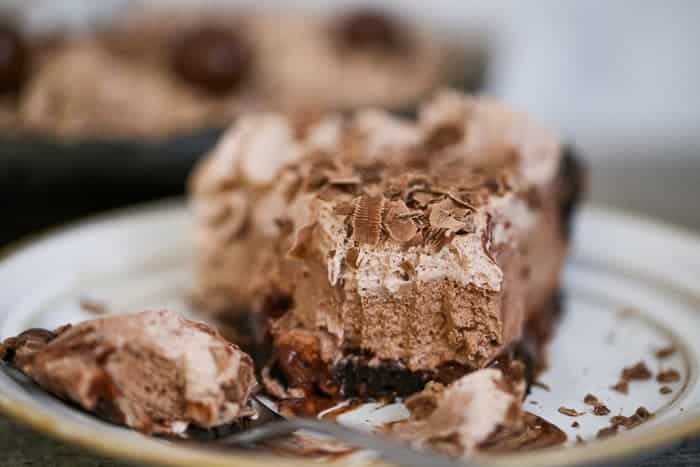 slice of Ultimate Baileys Chocolate Cream Pie recipe