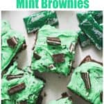 Triple Chocolate Mint Brownies with White Chocolate Buttercream Frosting5