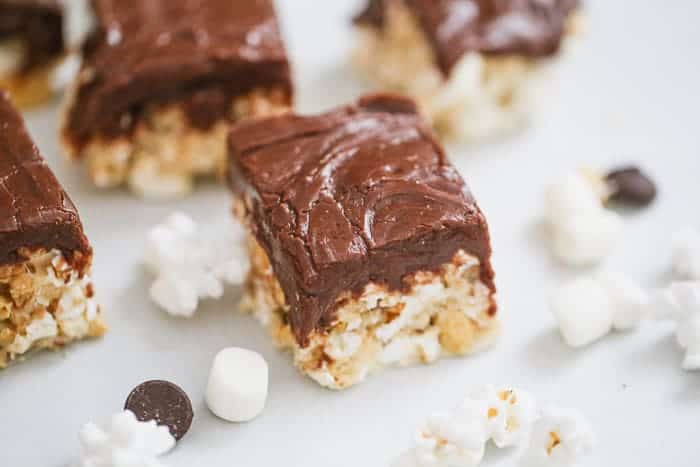 Milk Chocolate Fudge Covered Popcorn Bars