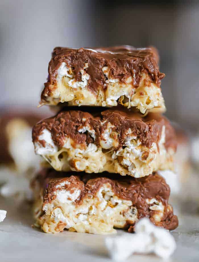 Milk Chocolate Fudge Covered Popcorn Bars The Baking ChocolaTess