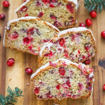 Cranberry Quick Bread with Orange Glaze