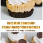 Keto Mini Chocolate Peanut Butter Cheesecakes