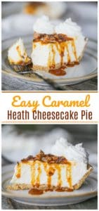 Easy Caramel Heath Cheesecake Pie